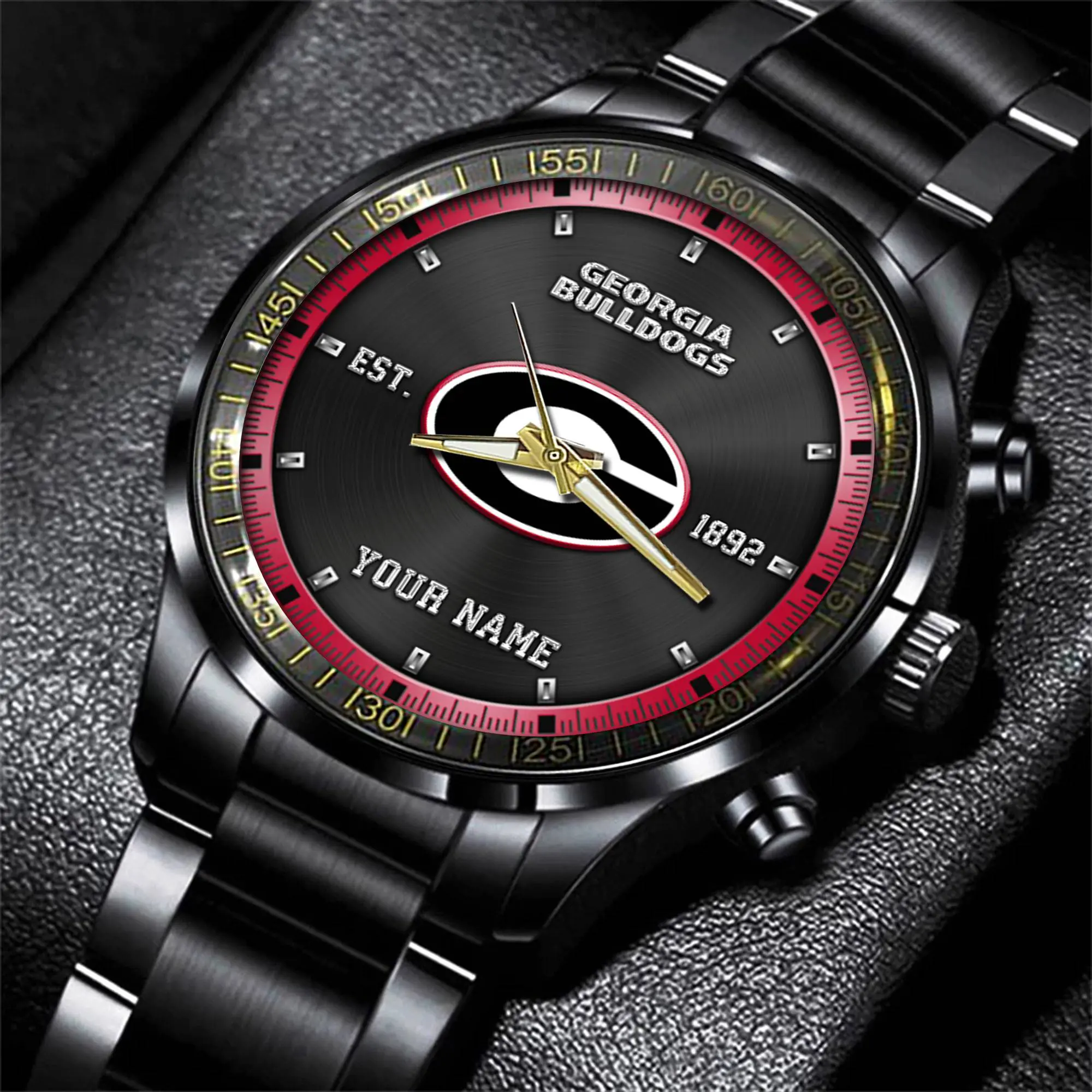 georgia bulldogs ncaa personalized black new hand watch gifts for fans zbnzs