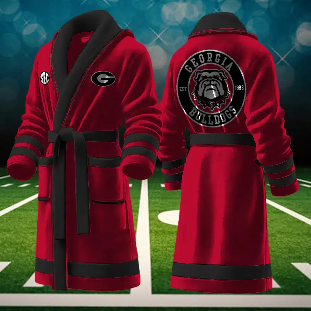 georgia bulldogs ncaa personalized fleece bathrobe 7q9jr