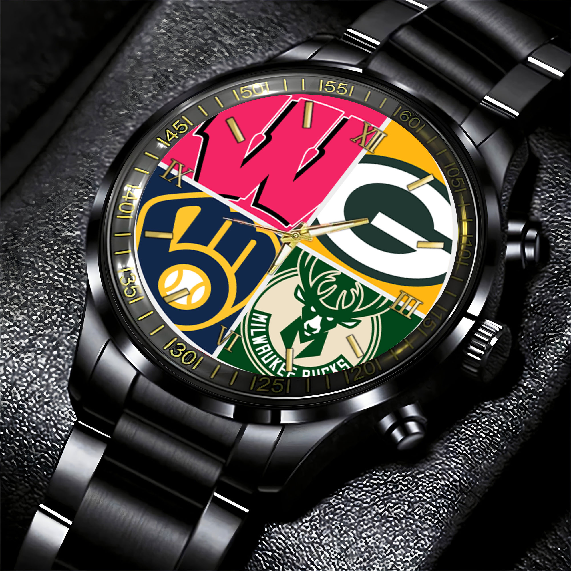 green bay packers ncaa personalized sports black fashion watch jvgxc