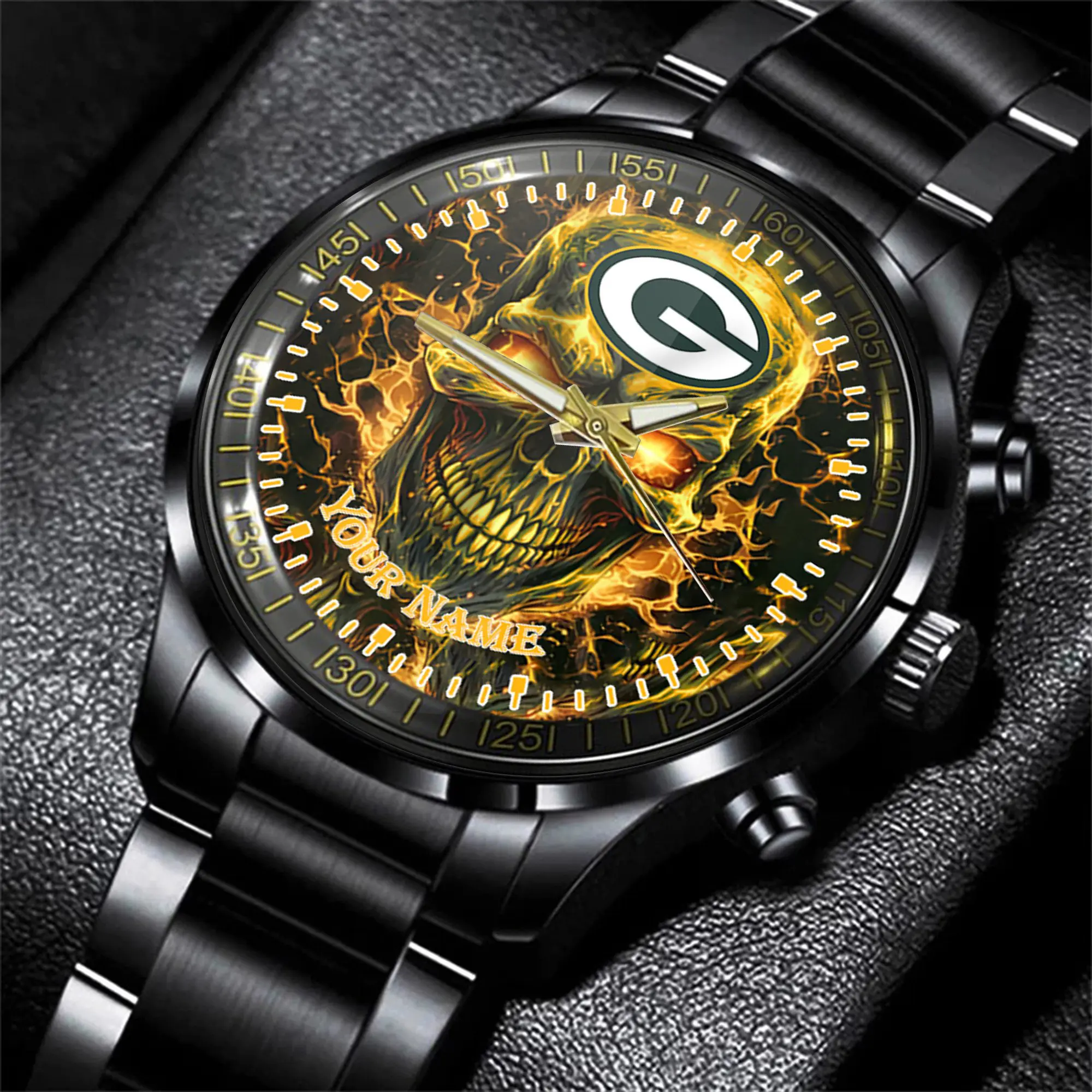 green bay packers nfl men hand watch personalized gift for fans v0z6f