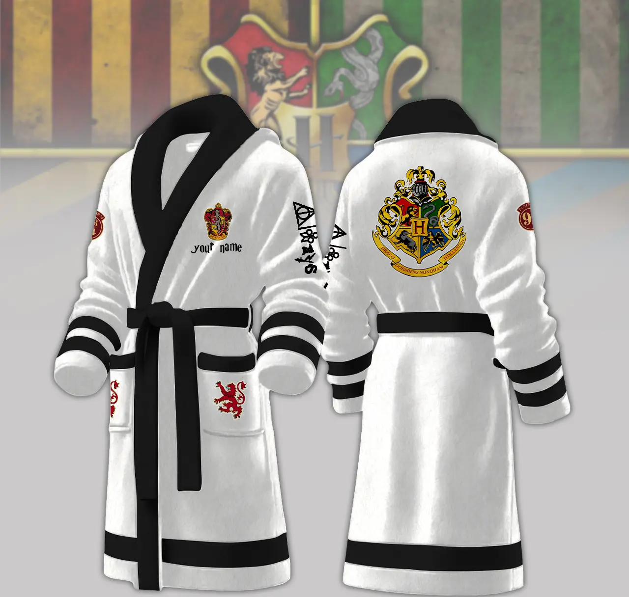 gryffindor house harry potter personalized fleece bathrobe 45txu