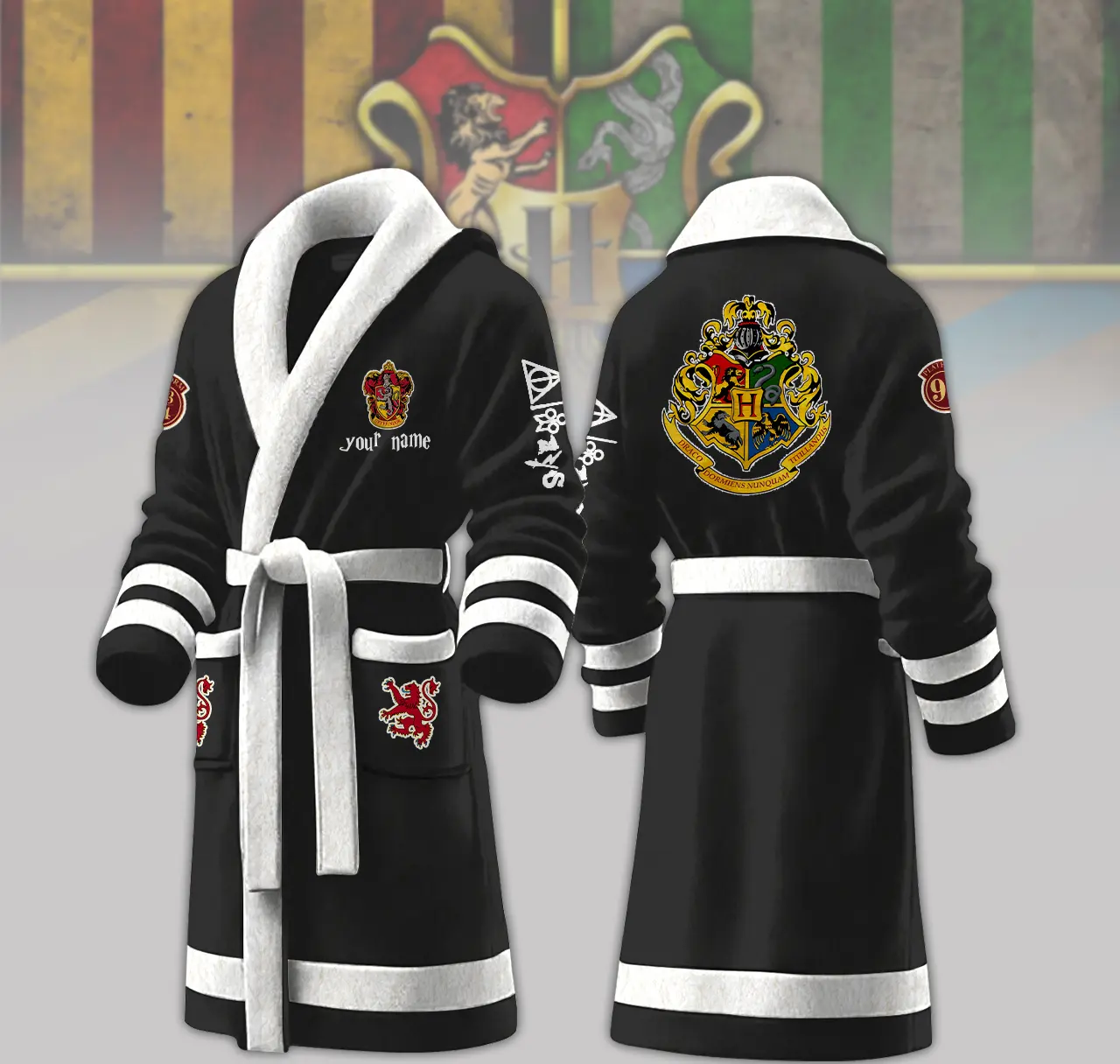 gryffindor house harry potter personalized fleece bathrobe s7rrb