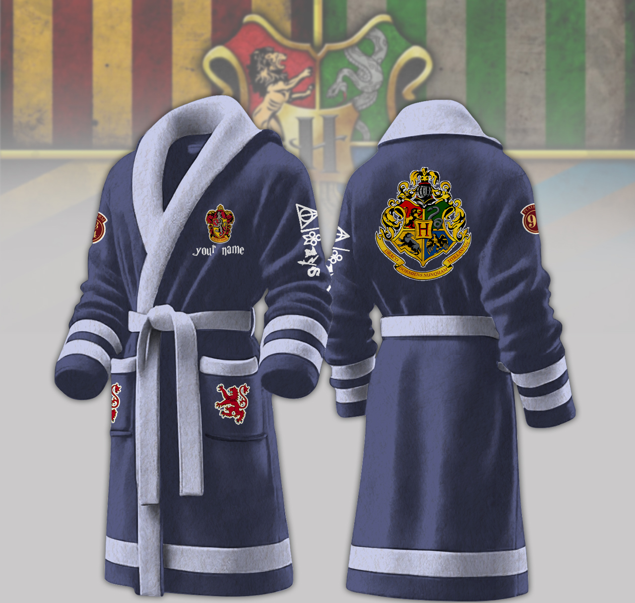 gryffindor house harry potter personalized fleece bathrobe x0bz9
