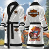 harley davidson motorcycles personalized fleece bathrobe drzey