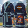 harley davidson motorcycles personalized fleece bathrobe f1zt3