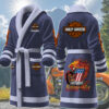 harley davidson motorcycles personalized fleece bathrobe hbgnc