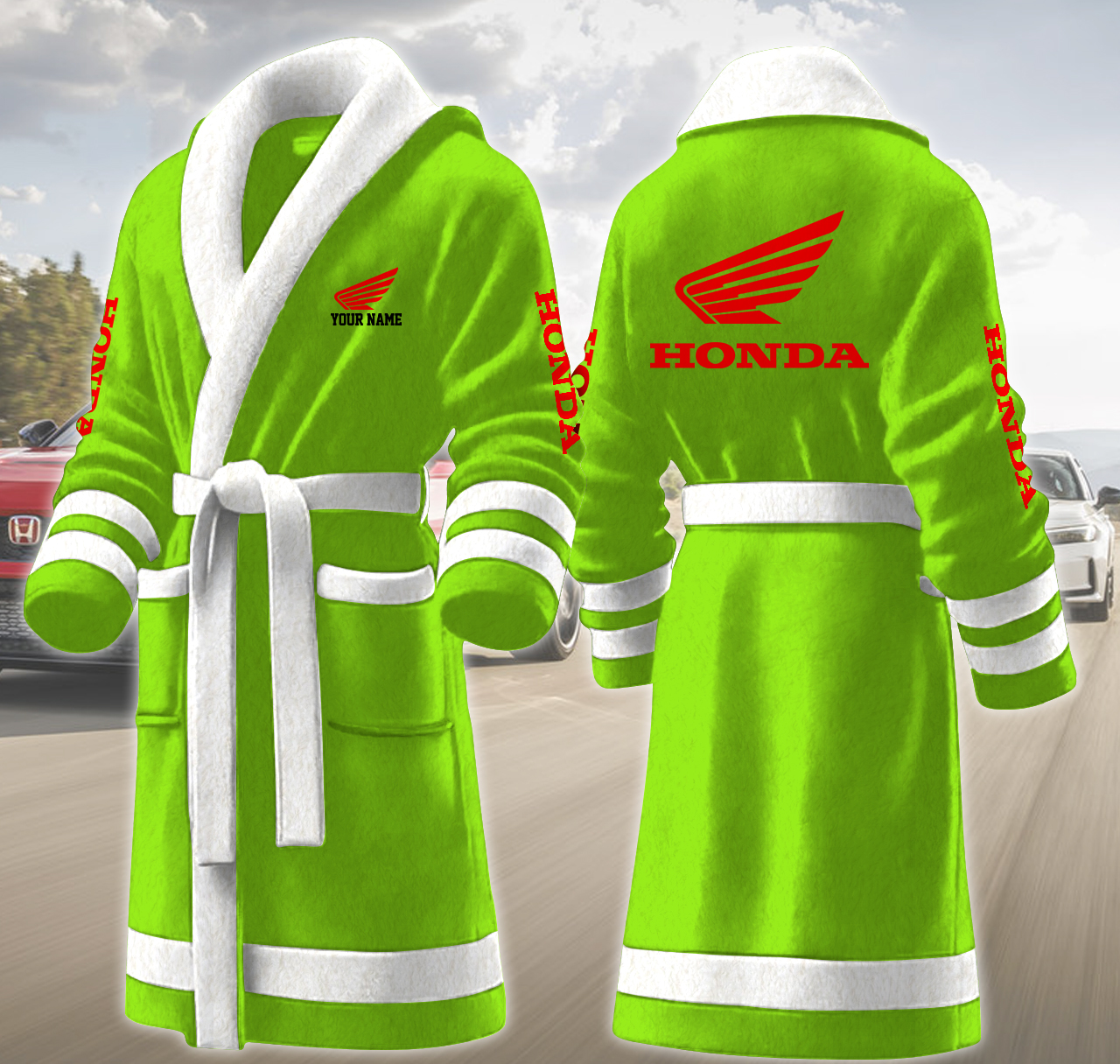 honda motocycles personalized fleece bathrobe gqnxb