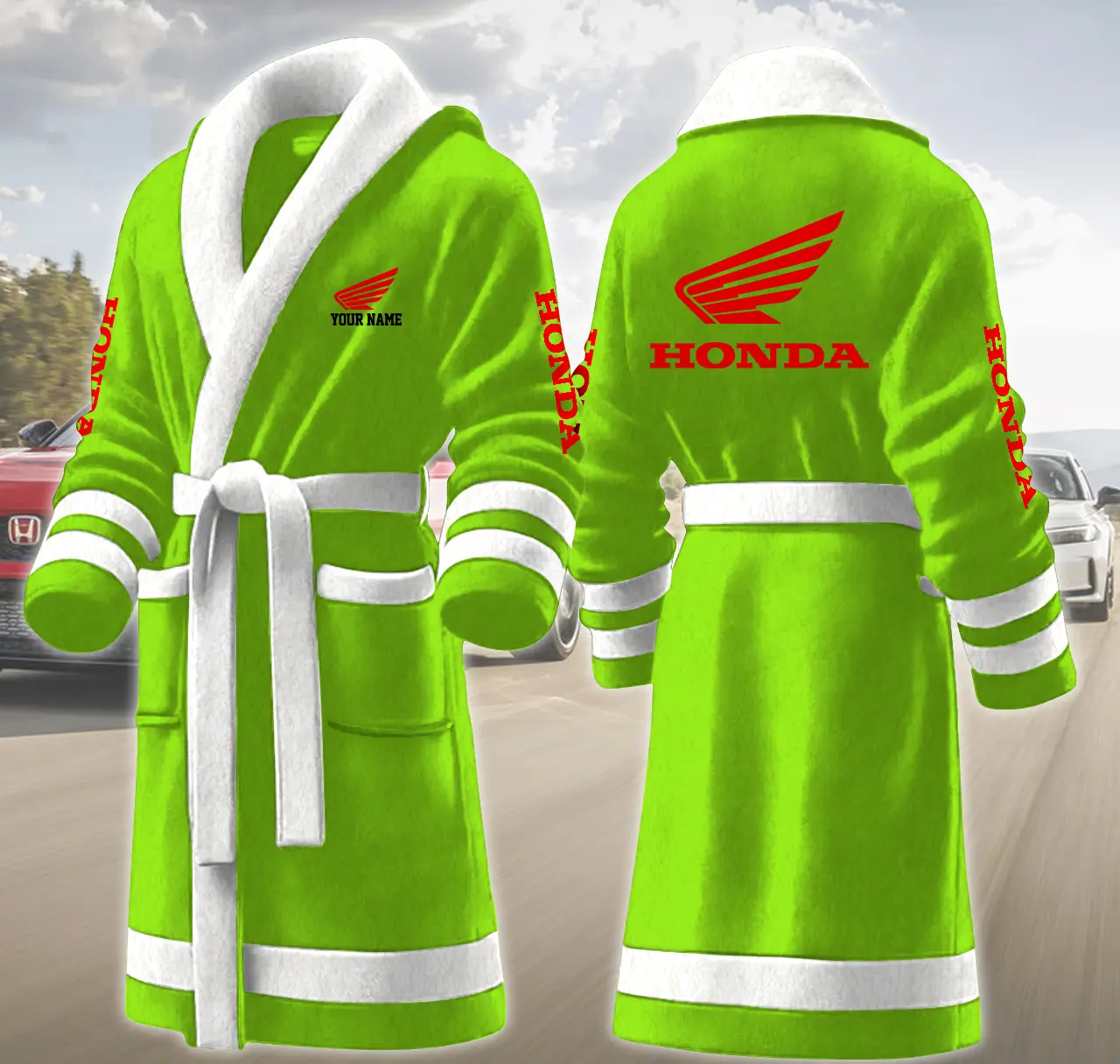 honda motocycles personalized fleece bathrobe gqnxb