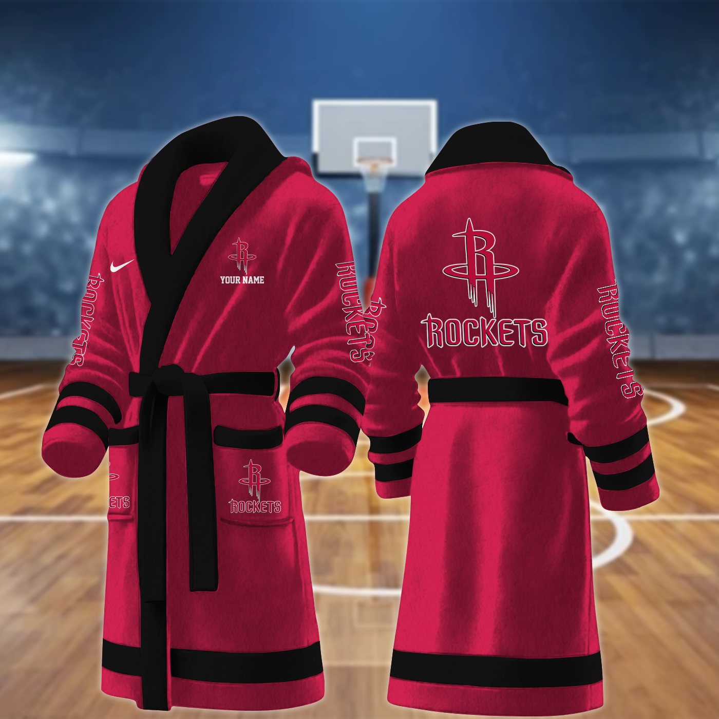 houston rockets nba personalized fleece bathrobe h5vwe
