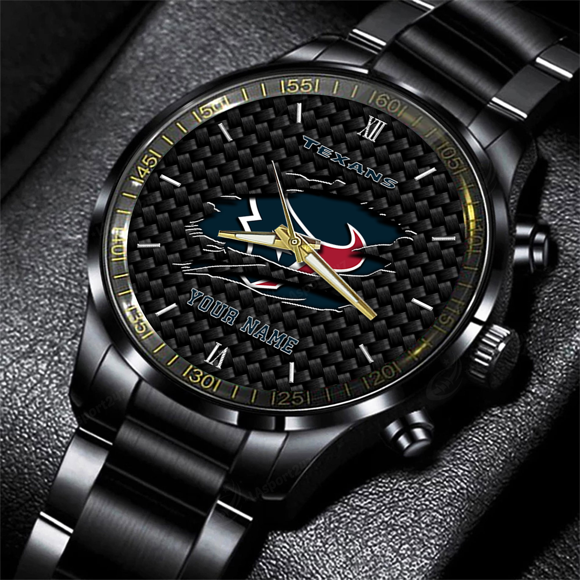 houston texans nfl personalized sport black fashion watch eqx0i