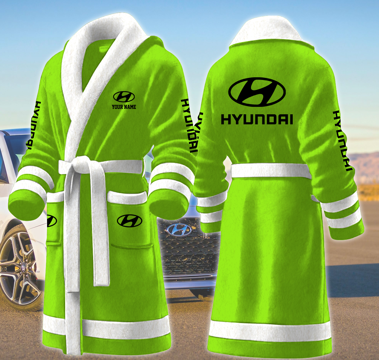 hyundai motocycles personalized fleece bathrobe enetv