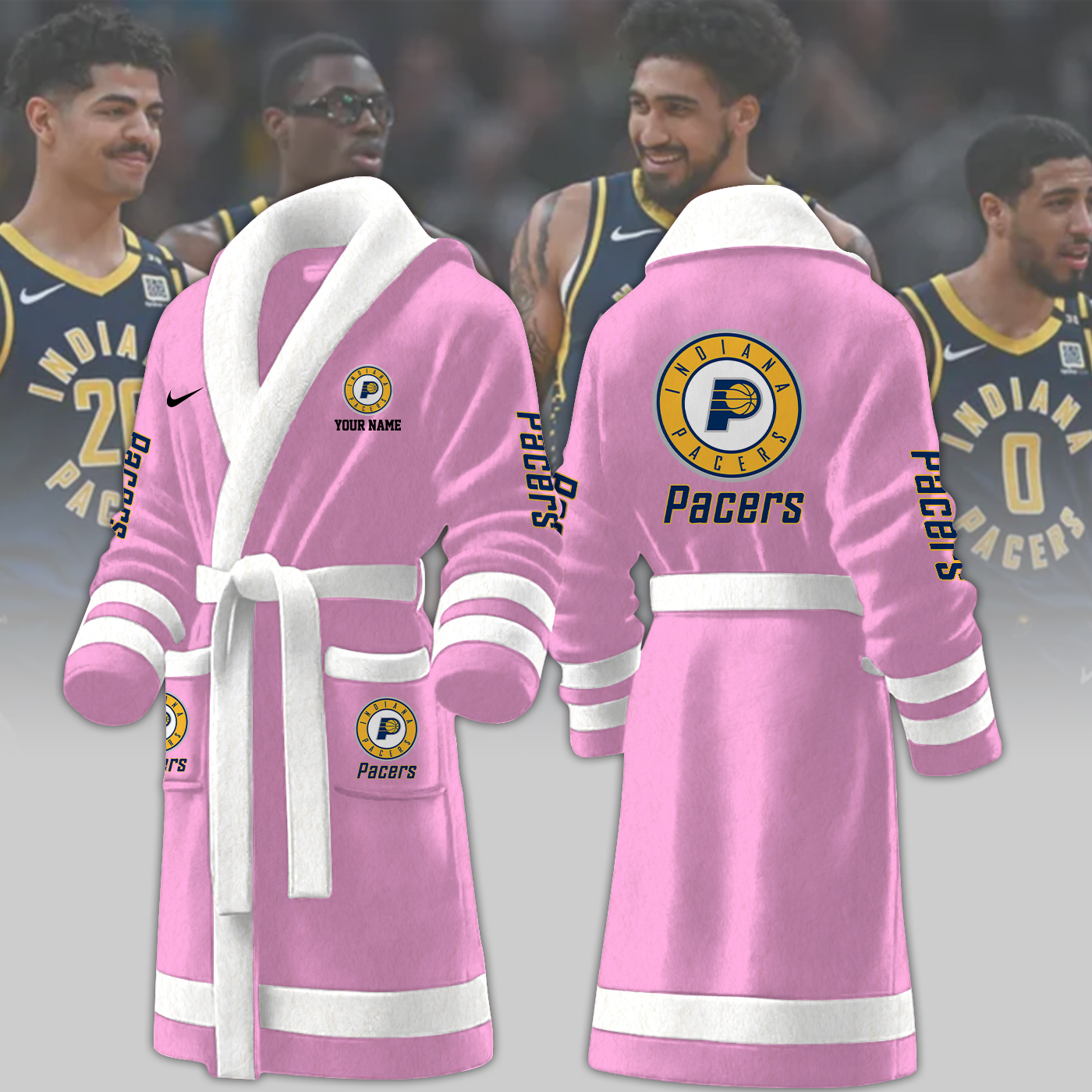 indiana pacers nba personalized fleece bathrobe afnq9