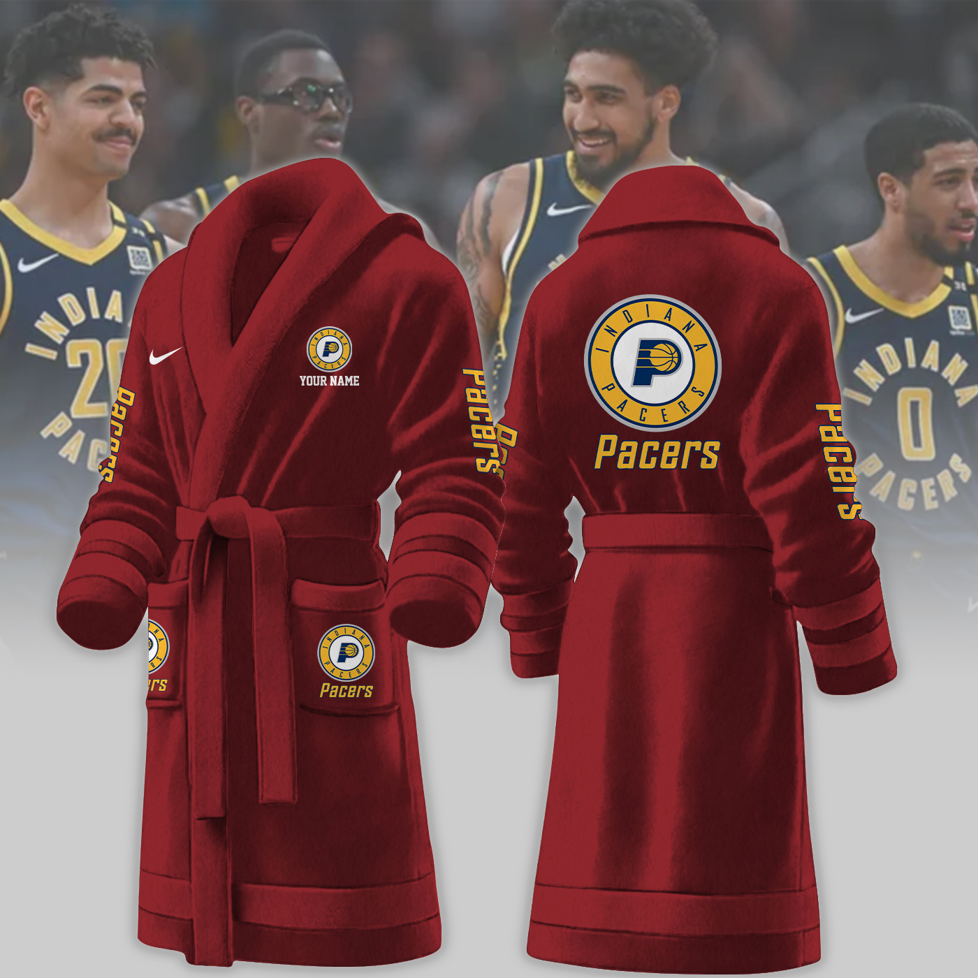 indiana pacers nba personalized fleece bathrobe fjjsl