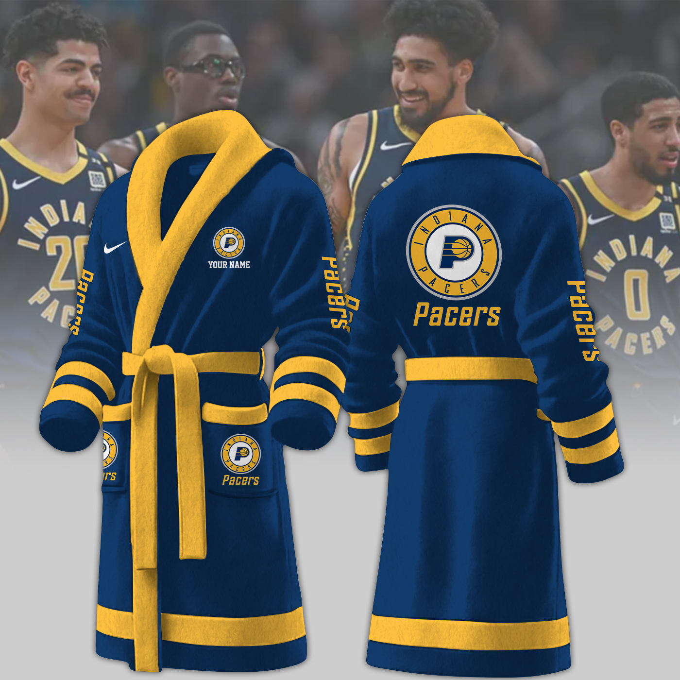 indiana pacers nba personalized fleece bathrobe hydza