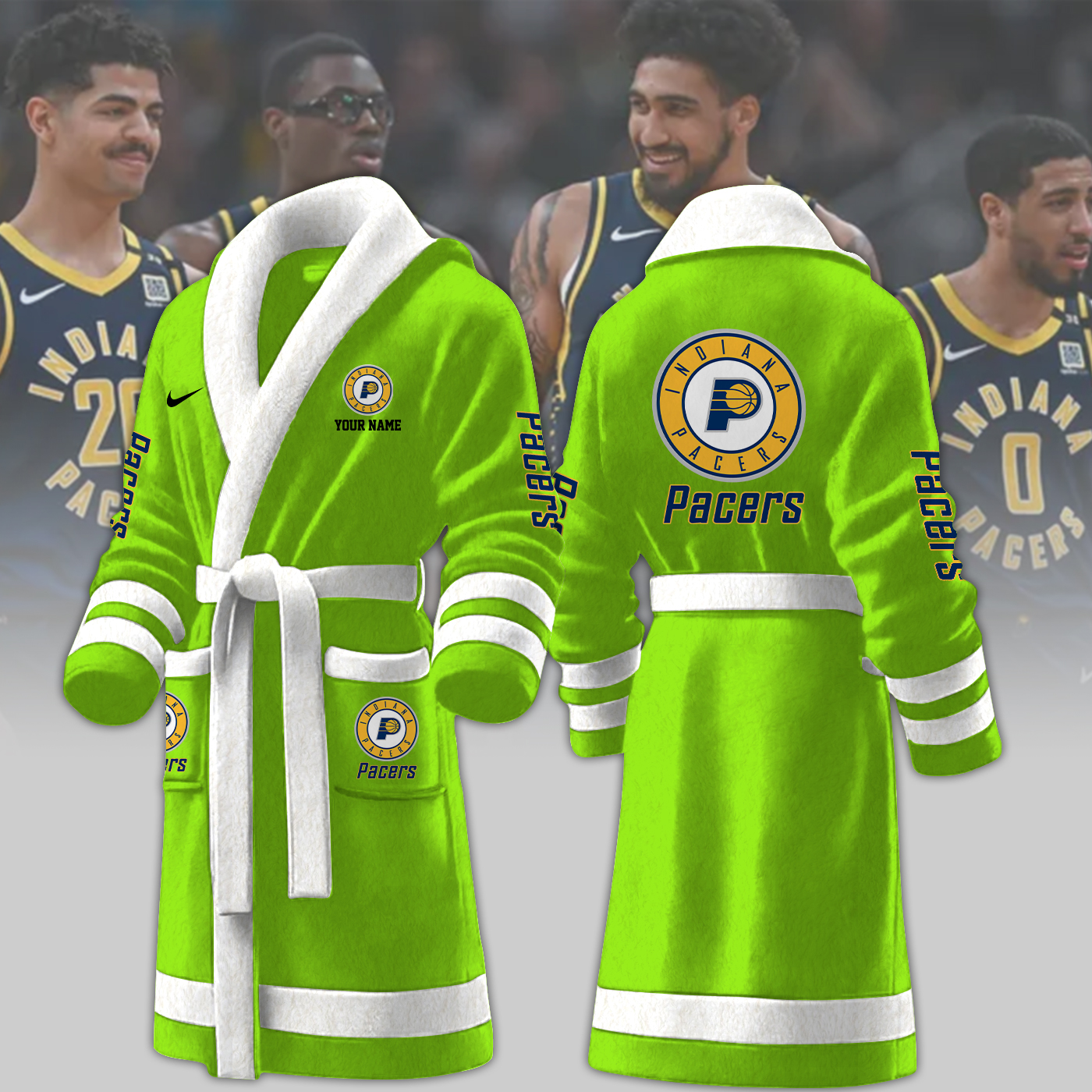 indiana pacers nba personalized fleece bathrobe im1hl