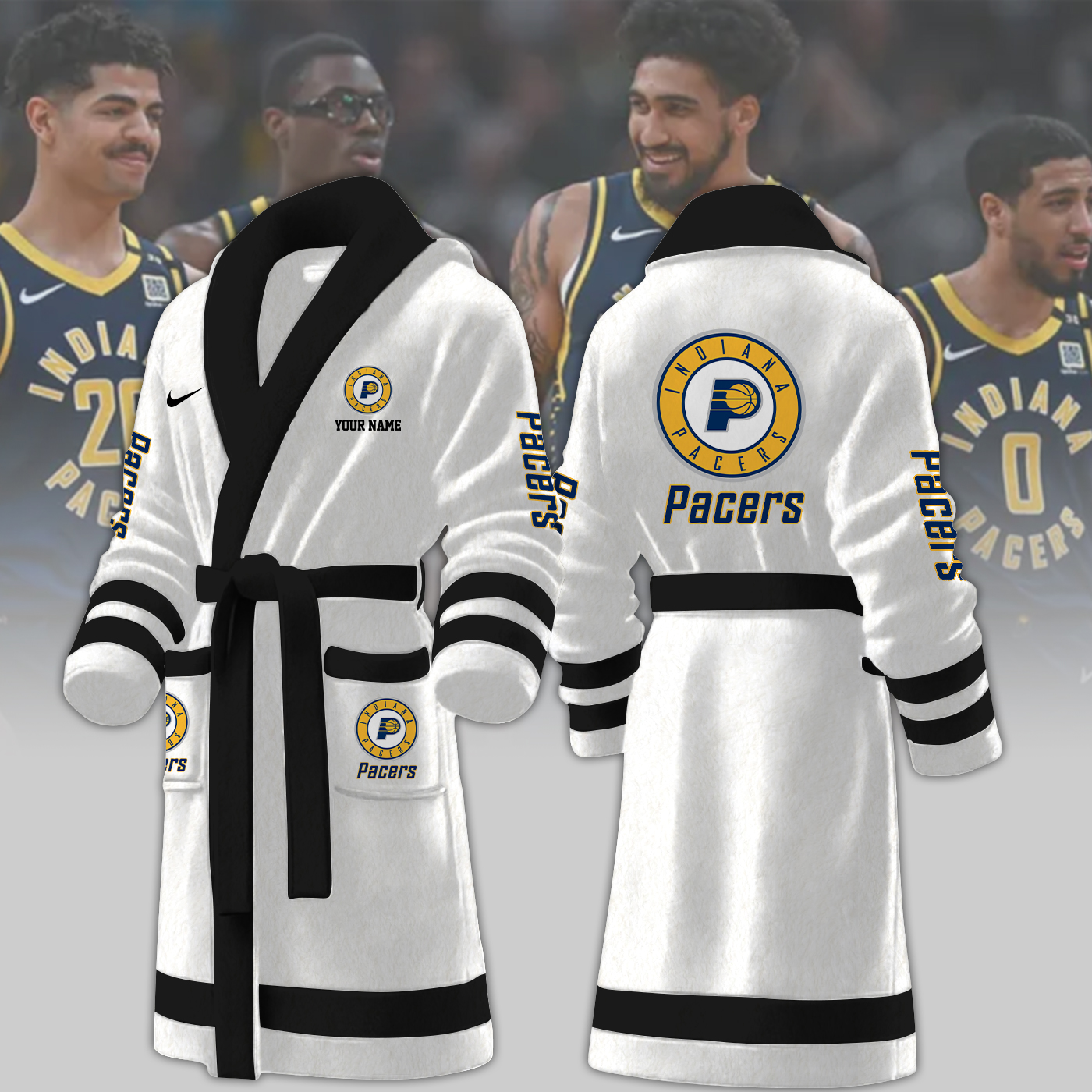indiana pacers nba personalized fleece bathrobe toygz