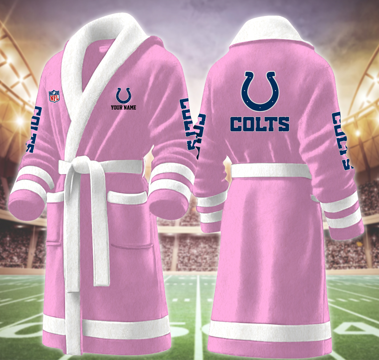 indianapolis colts nfl personalized fleece bathrobe 34upl