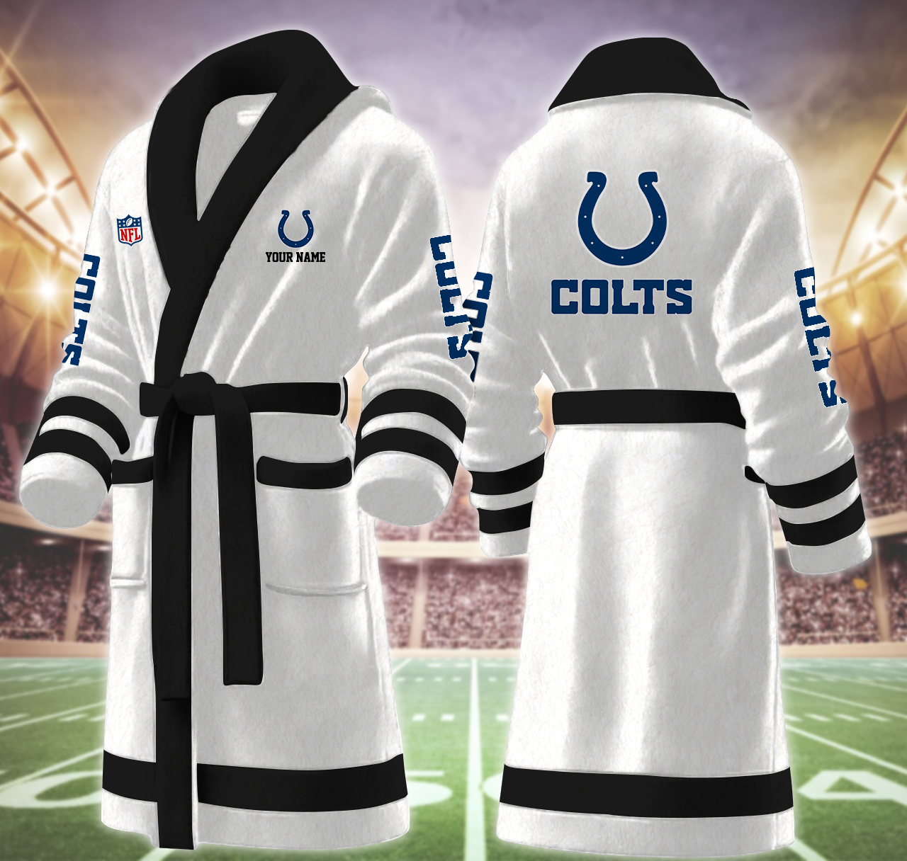 indianapolis colts nfl personalized fleece bathrobe mso0p