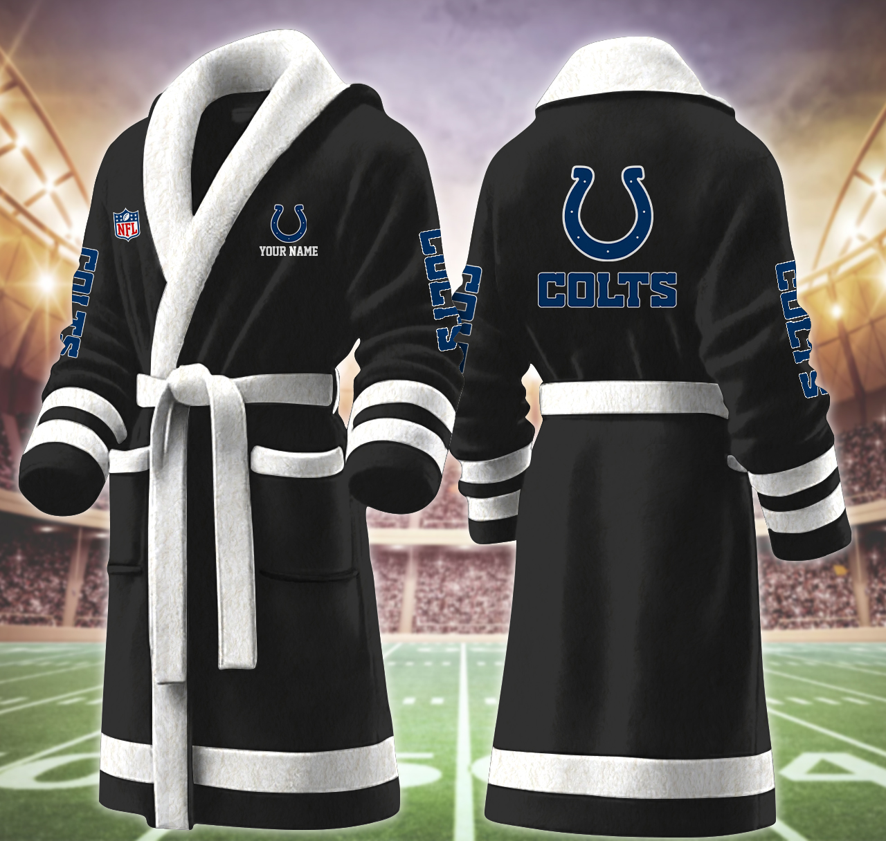 indianapolis colts nfl personalized fleece bathrobe muqn4