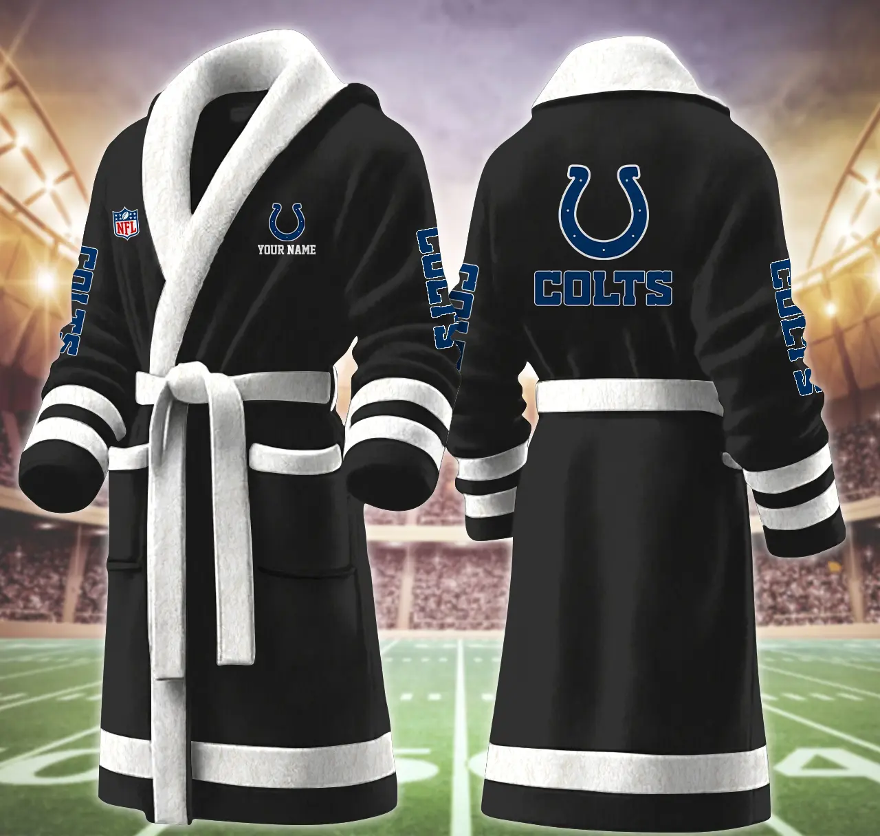 indianapolis colts nfl personalized fleece bathrobe muqn4