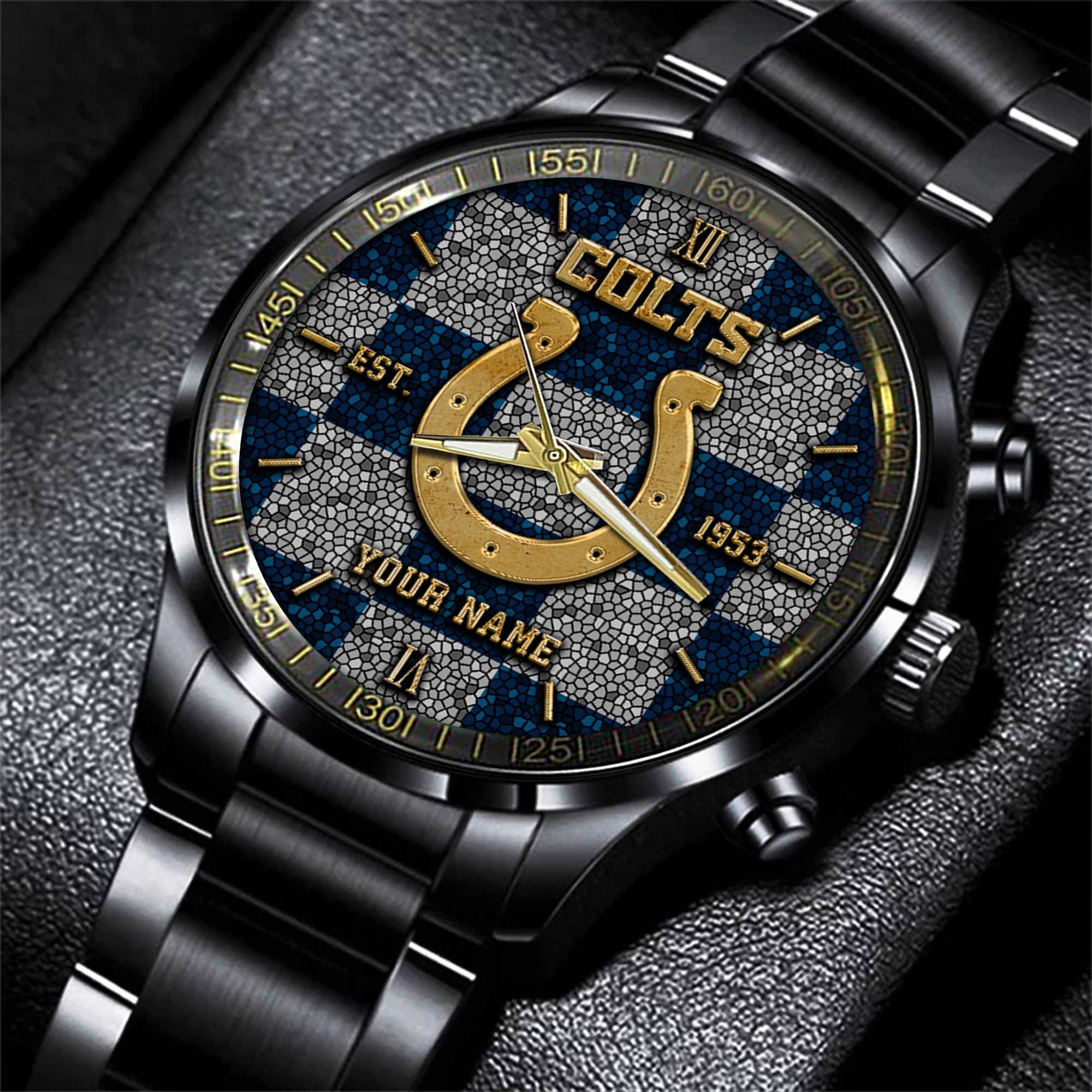 indianapolis colts nfl personalized sport black watch gifts for fans hceys