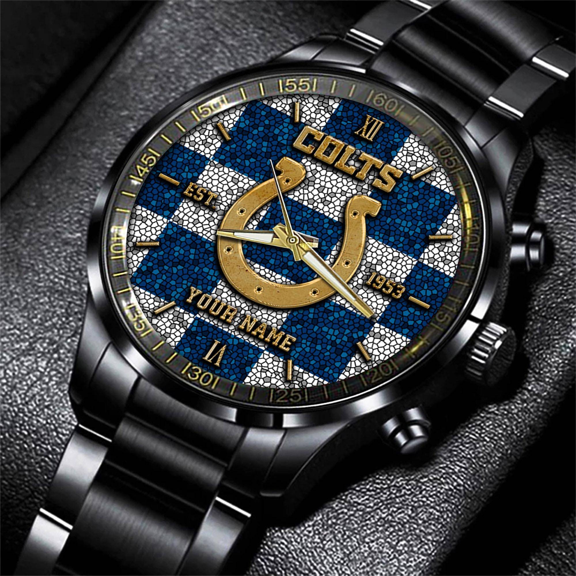 indianapolis colts nfl personalized sport black watch gifts for fans py4pf