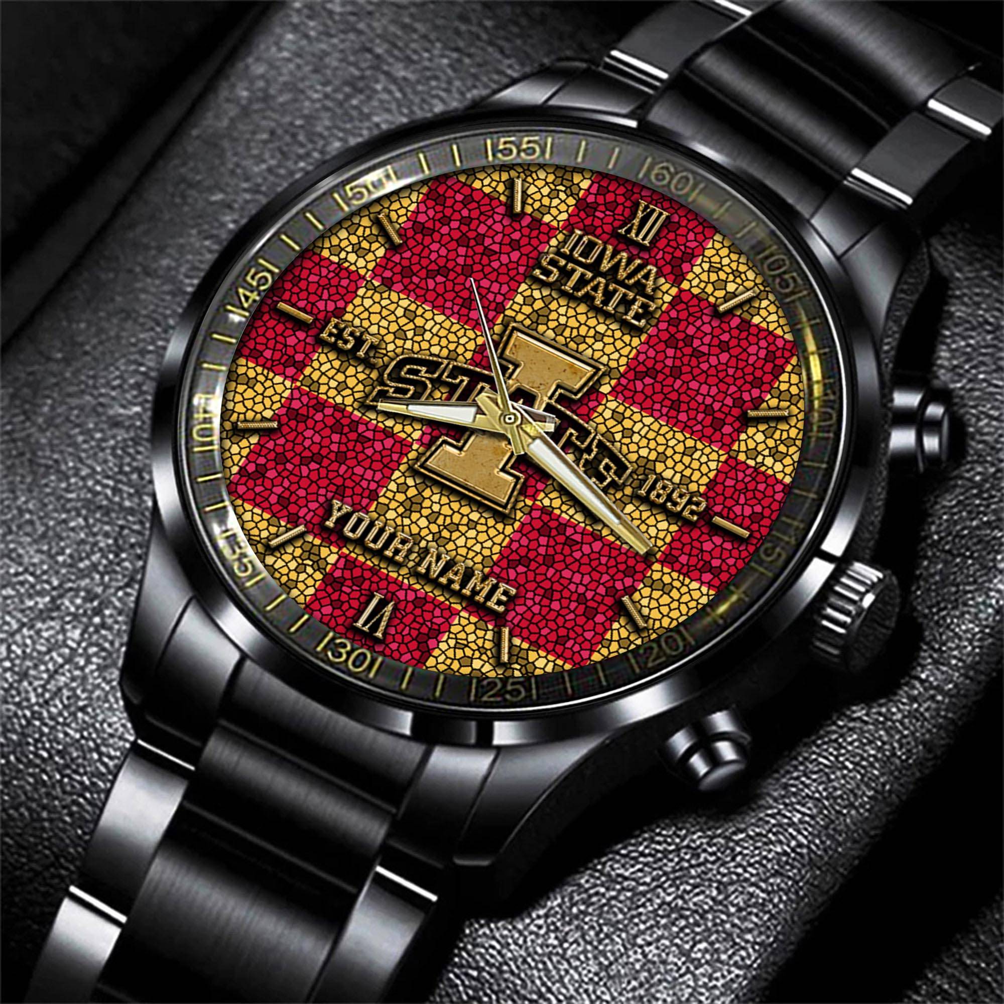 iowa state cyclones ncaa personalized black new hand watch gifts for fans g43fq
