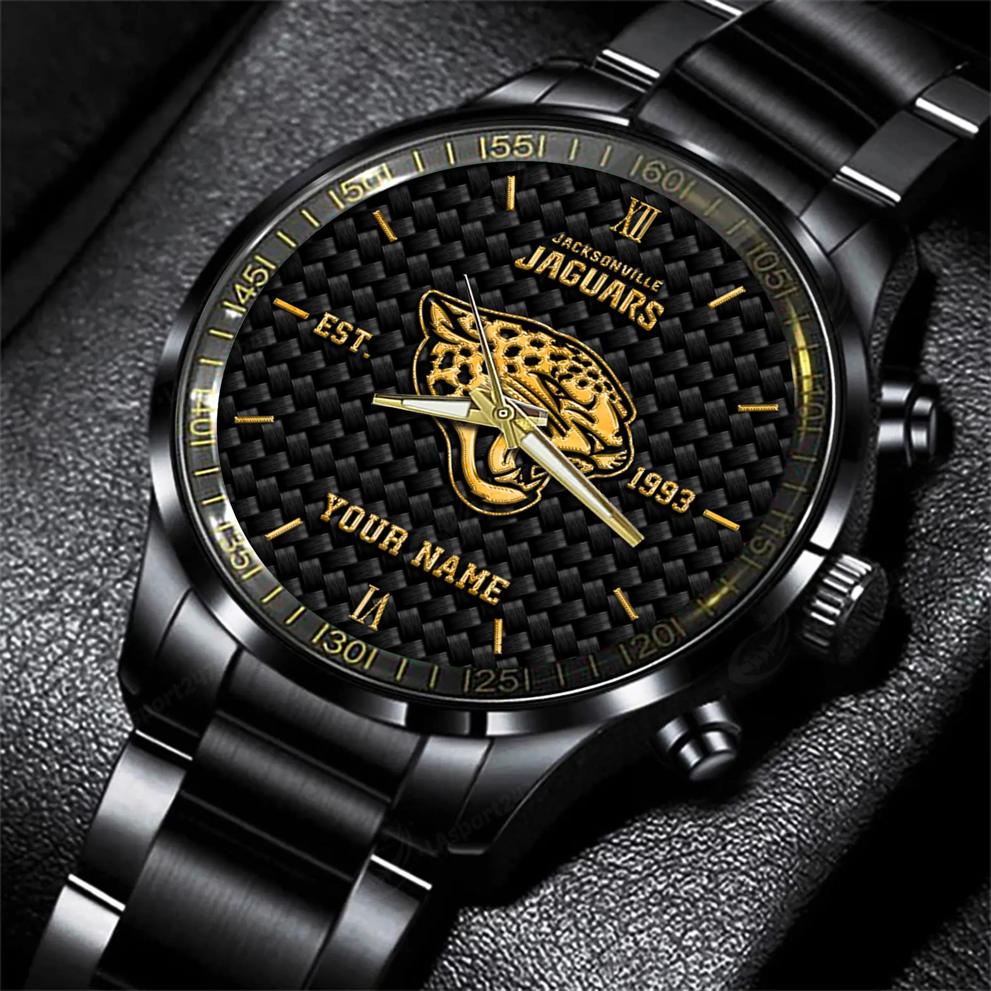 jacksonville jaguars nfl black fashion hand watch custom your name gift for fan ebhyy
