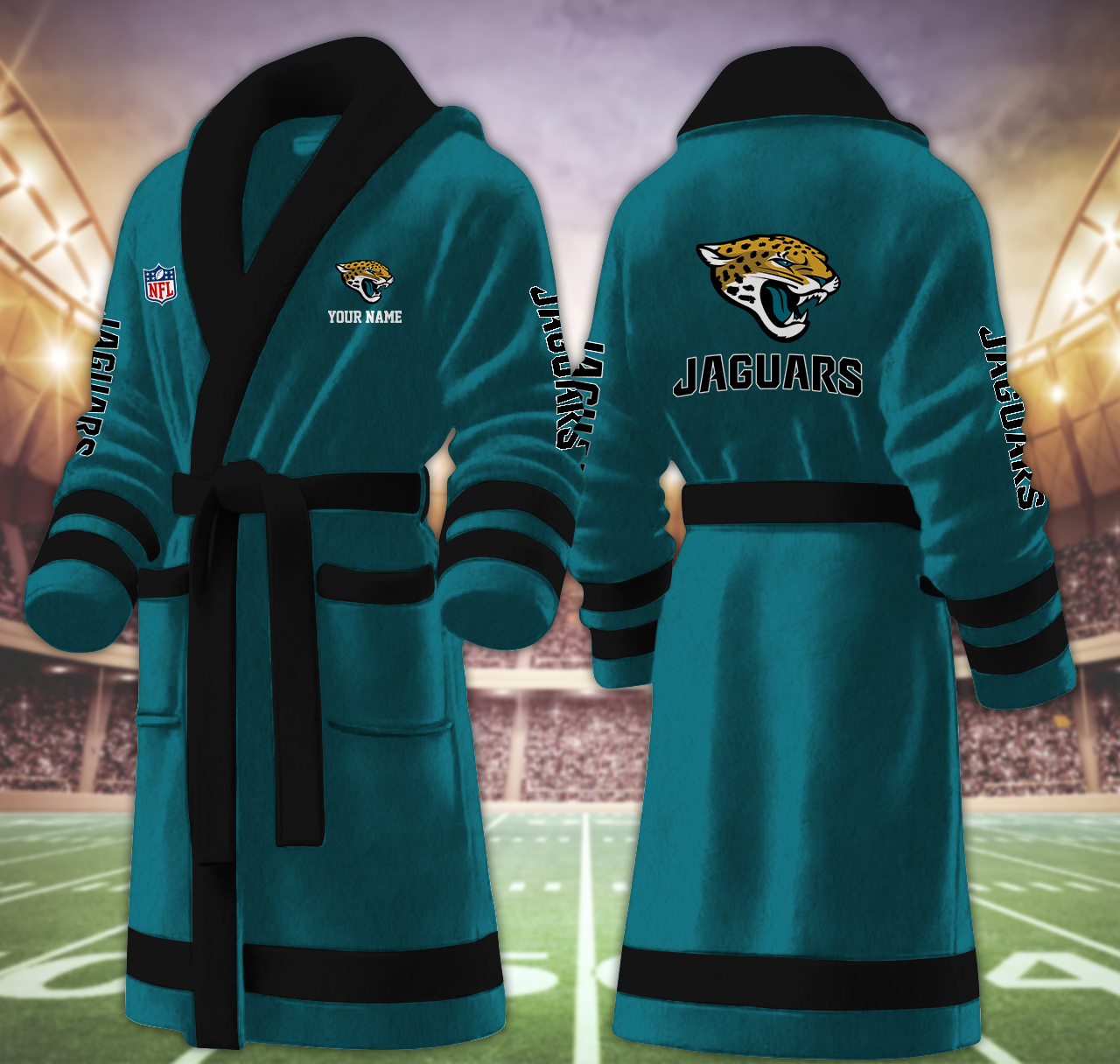 jacksonville jaguars nfl personalized fleece bathrobe hzf3h