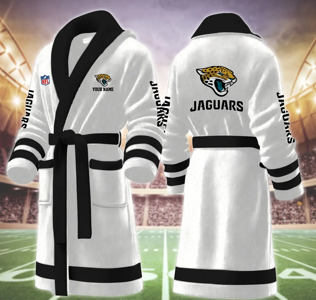 jacksonville jaguars nfl personalized fleece bathrobe yolqb