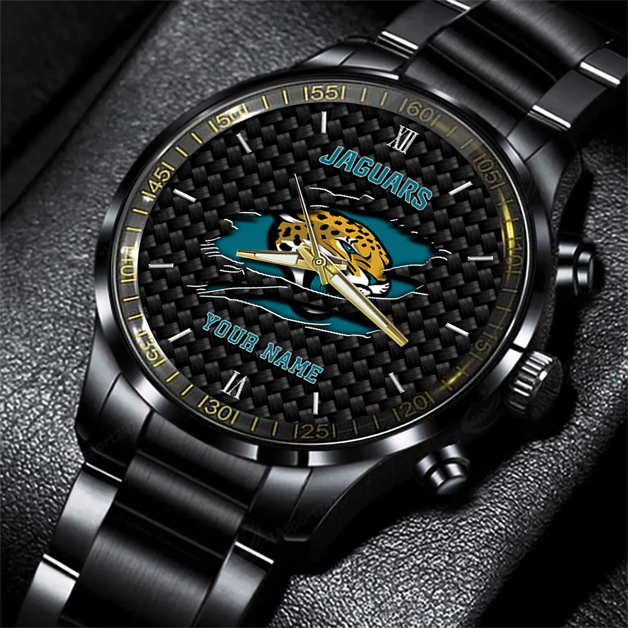 jacksonville jaguars nfl personalized sport black fashion watch zk0le