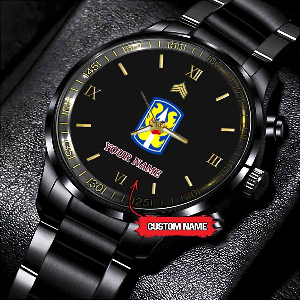jwfancy 199th infantry brigade army personalized black stainless steel watch xdnfy