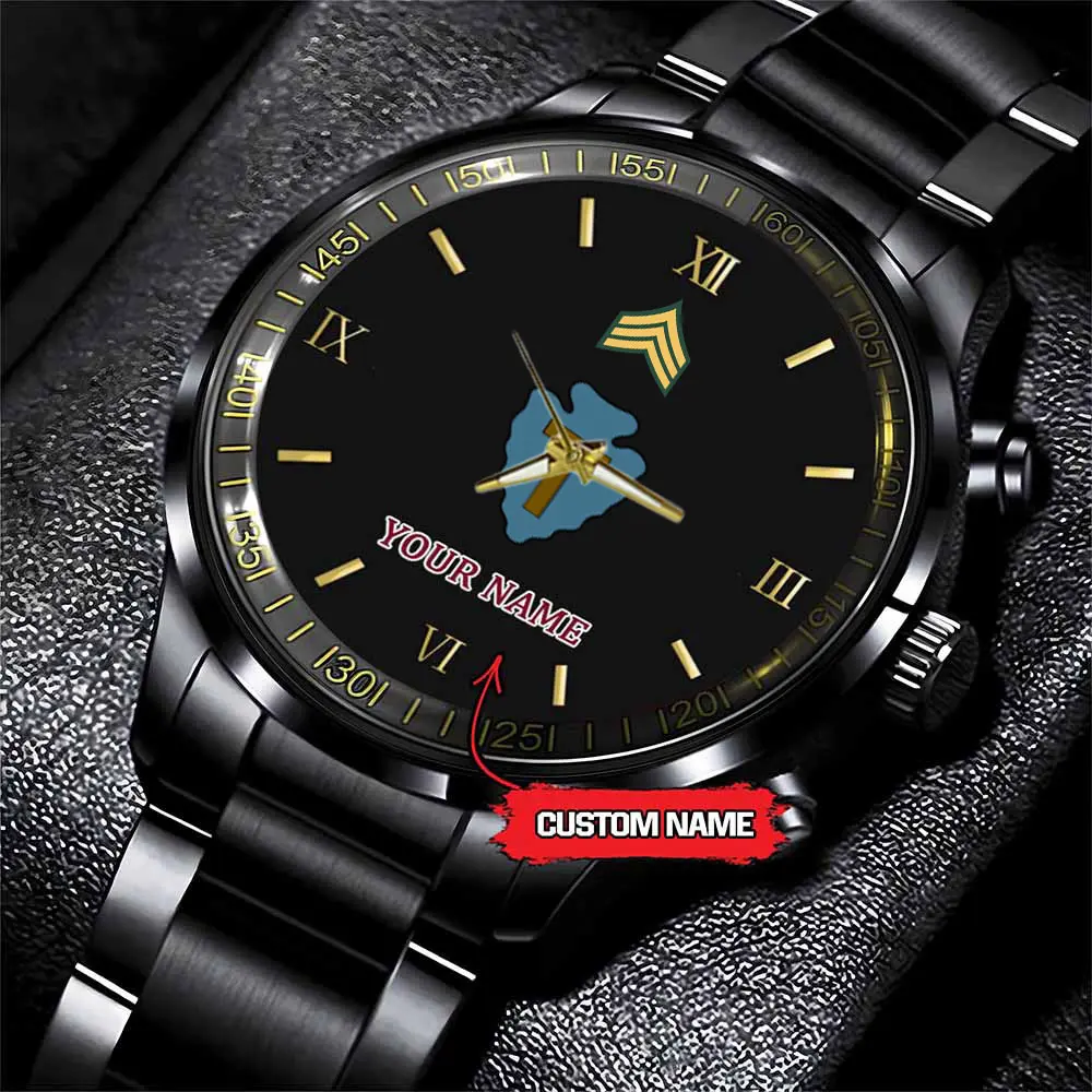 jwfancy 36th infantry division army personalized black stainless steel watch 71zcc
