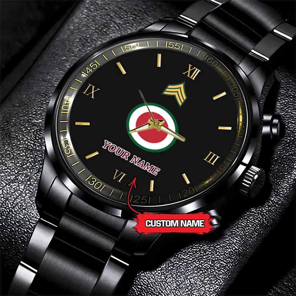 jwfancy 37th infantry division army personalized black stainless steel watch onznz