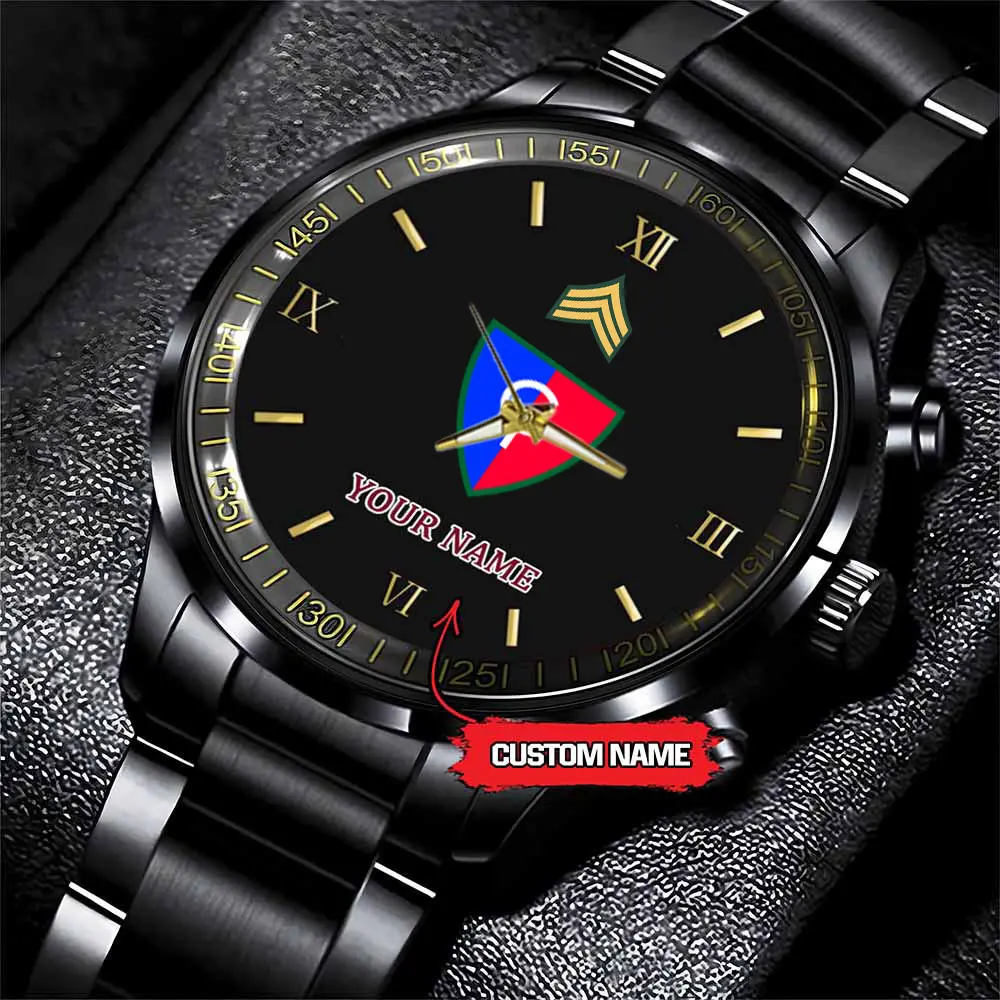 jwfancy 38th infantry division army personalized black stainless steel watch yhdgh