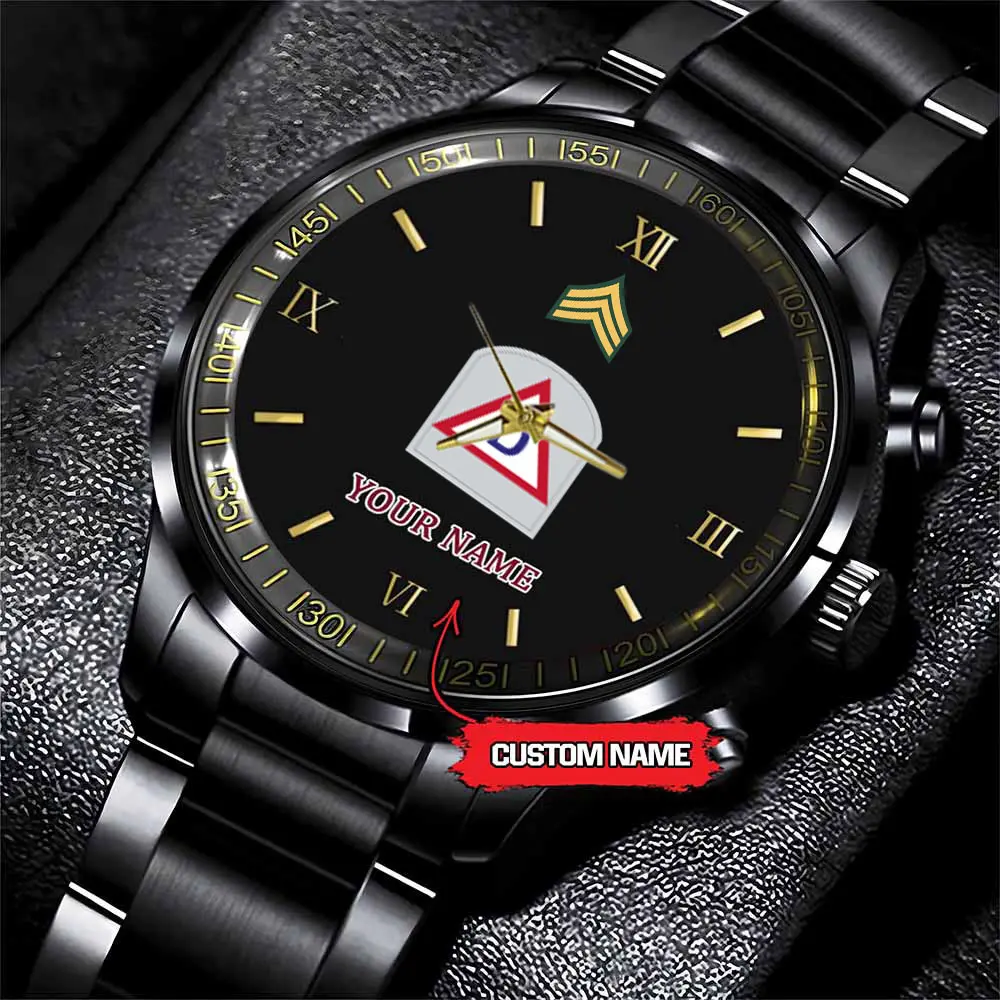 jwfancy 39th infantry division army personalized black stainless steel watch 7yfdz
