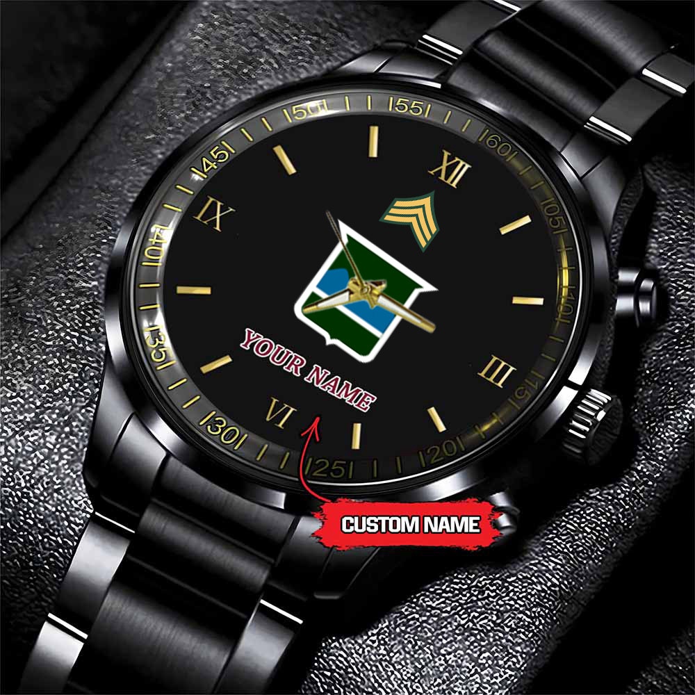 jwfancy 80th infantry division army personalized black stainless steel watch j2qvv