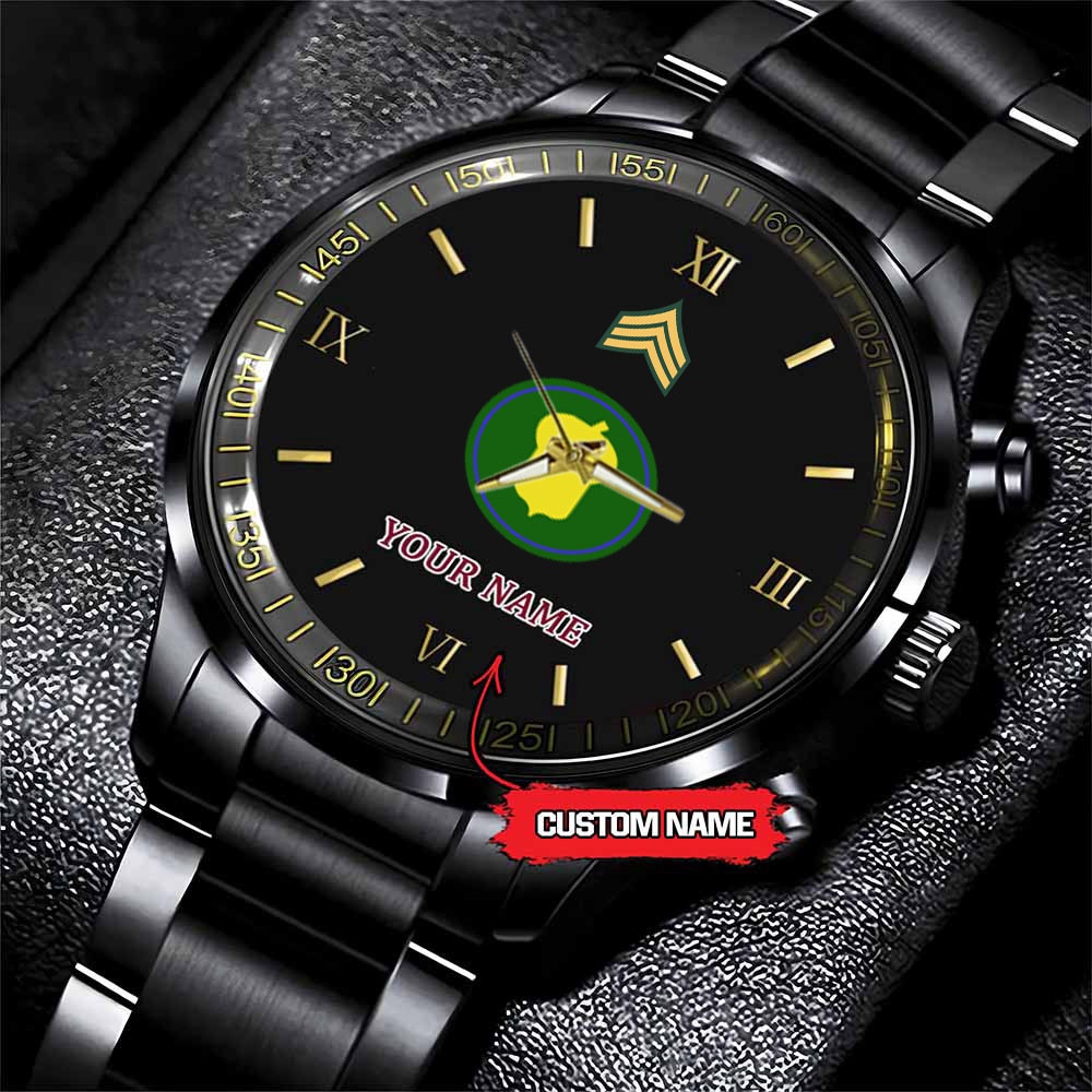 jwfancy 87th infantry division army personalized black stainless steel watch oetyh
