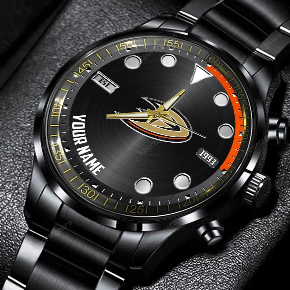 jwfancy anaheim ducks nhl personalized new black hand watch gift for fans o4v1k