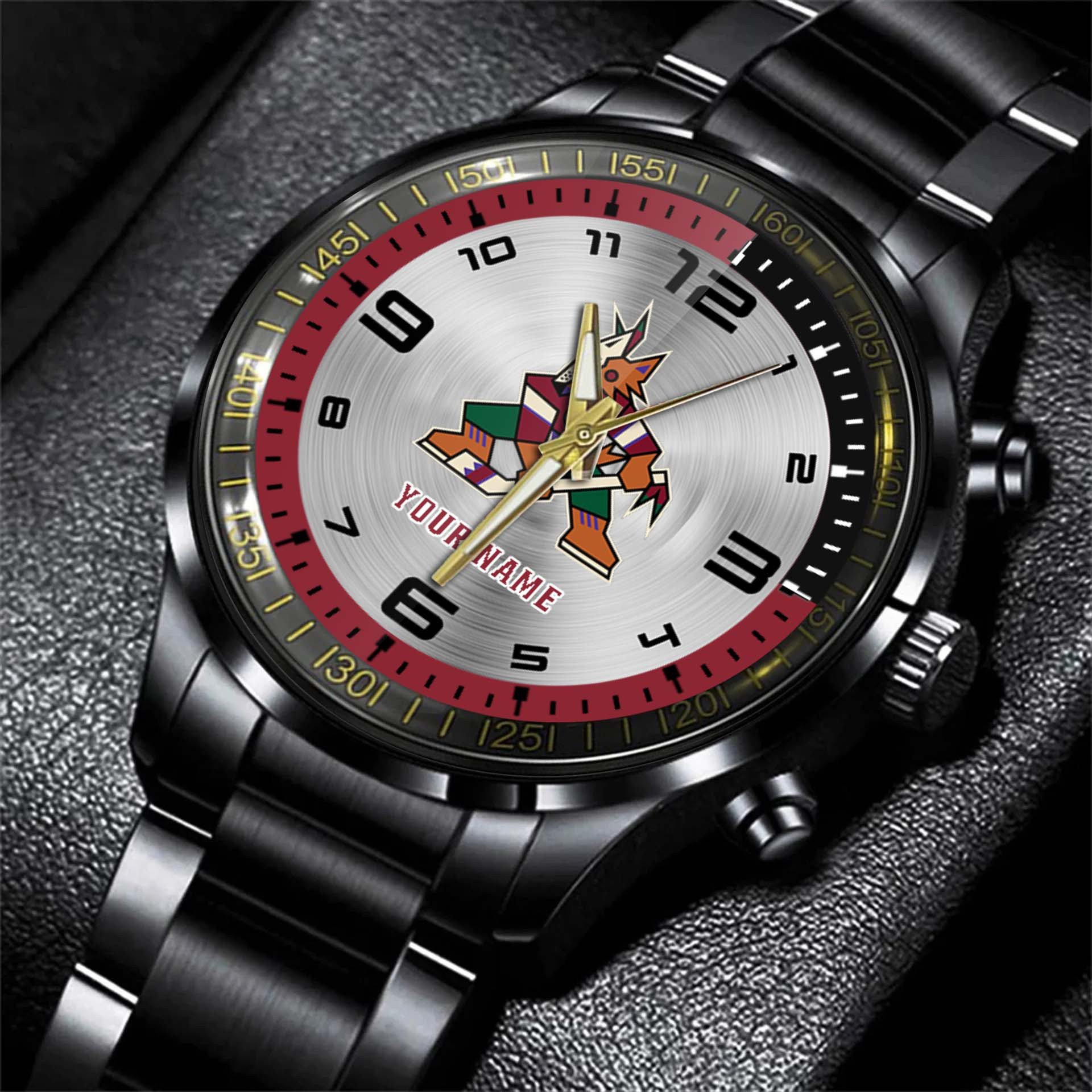 jwfancy arizona coyote nhl personalized fashion black hand watch gift for fans u1sn8