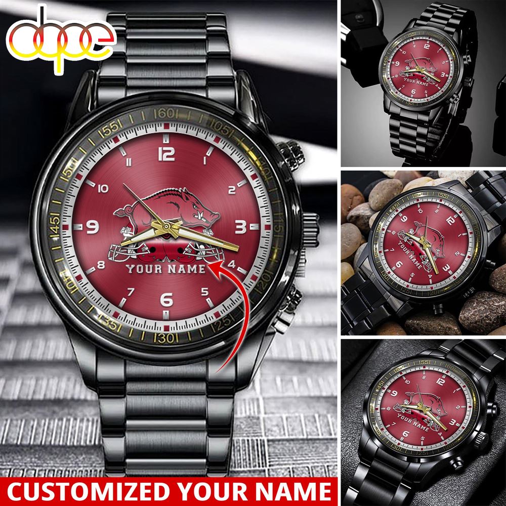 jwfancy arkansas razorbacks ncaa personalized sport watch gift for fans for this season gakk8