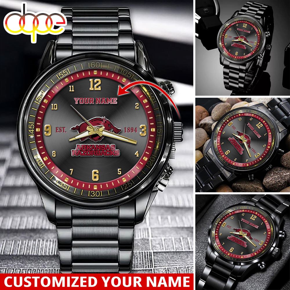 jwfancy arkansas razorbacks ncaa personalized sport watch gift for fans for this season lpmnp
