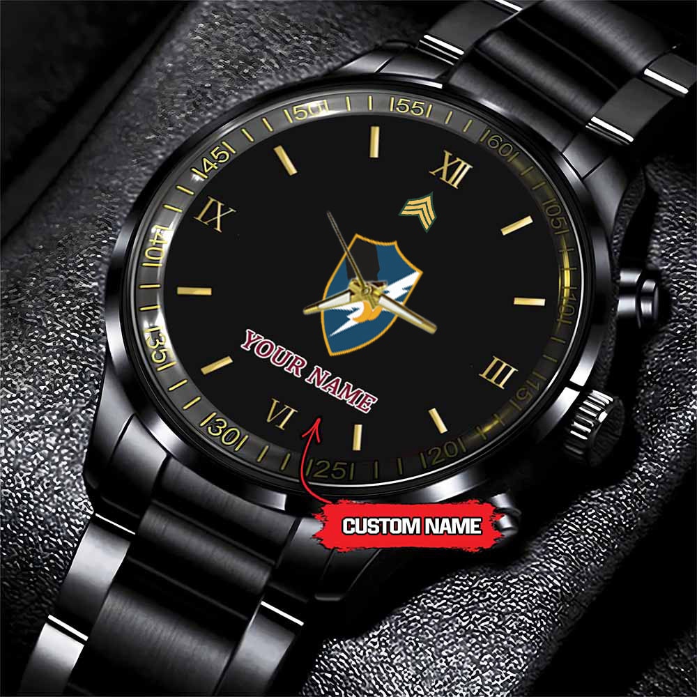 jwfancy army security agency army personalized black stainless steel watch rulz3