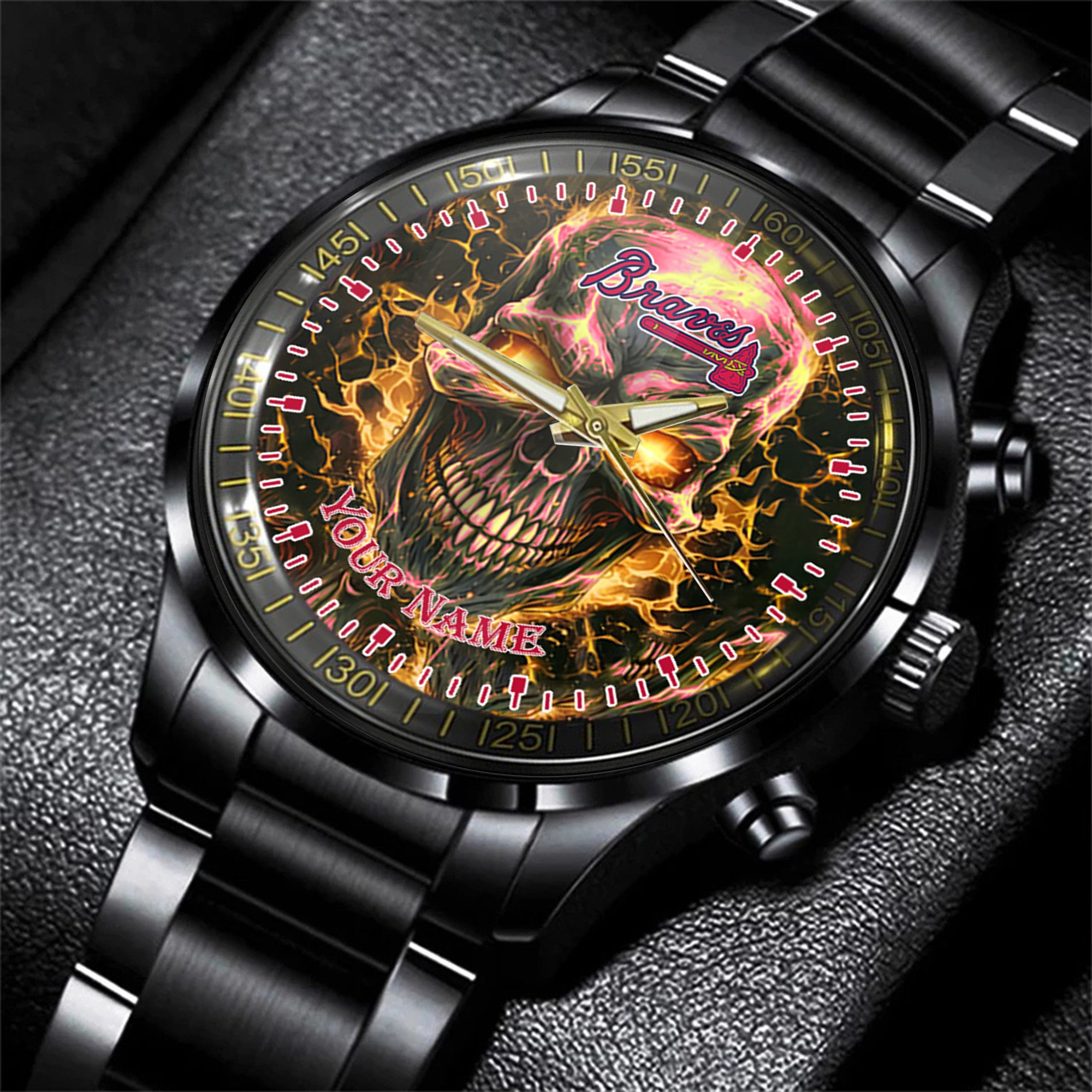 jwfancy atlanta braves mlb men hand watch personalized gift for fans k5jcz