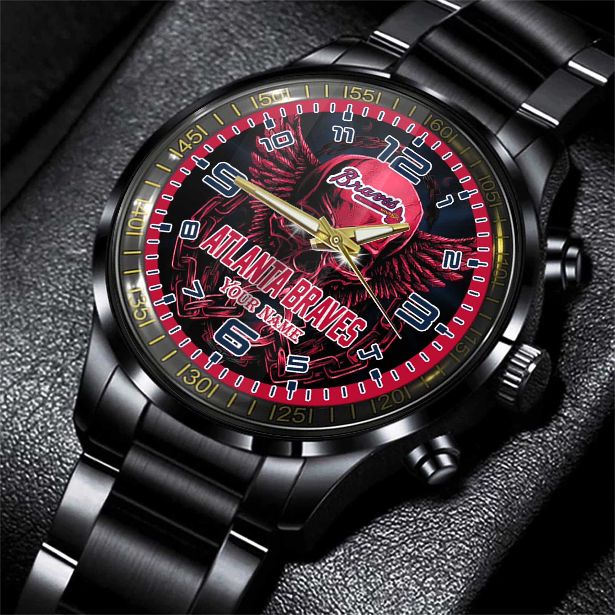 jwfancy atlanta braves mlb men hand watch personalized gift for fans mdznl