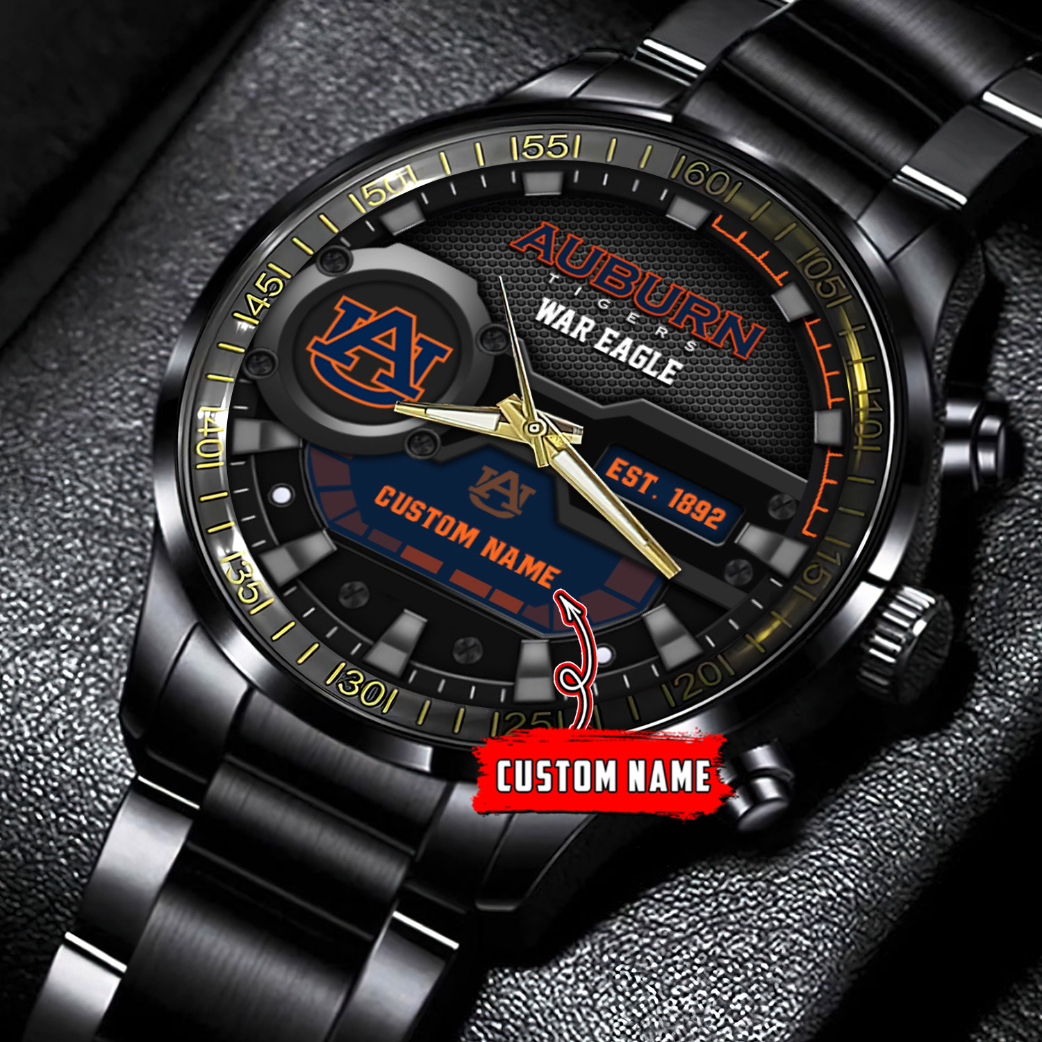 jwfancy auburn tigers ncaa personalized black hand watch gift for fans cef6i