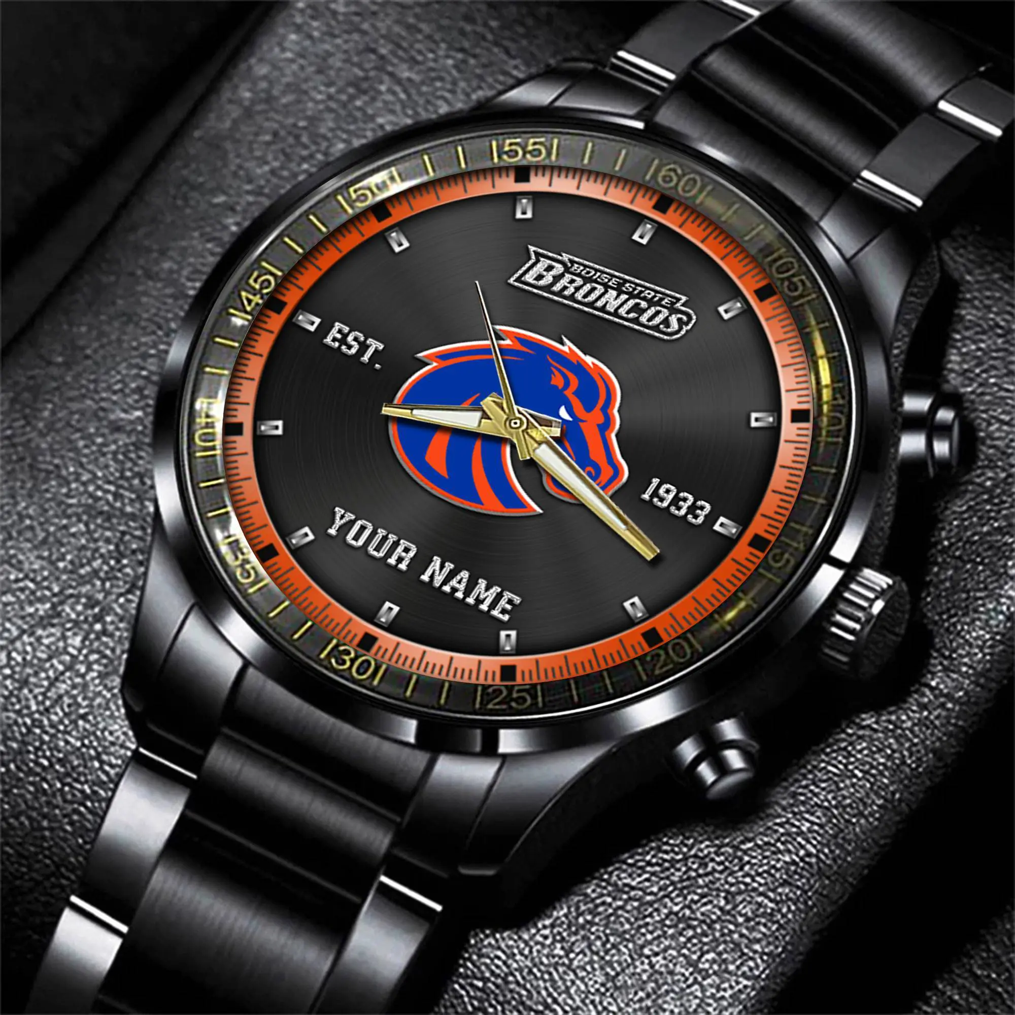 jwfancy boise state broncos ncaa personalized black style hand watch gifts for fan b7rl9