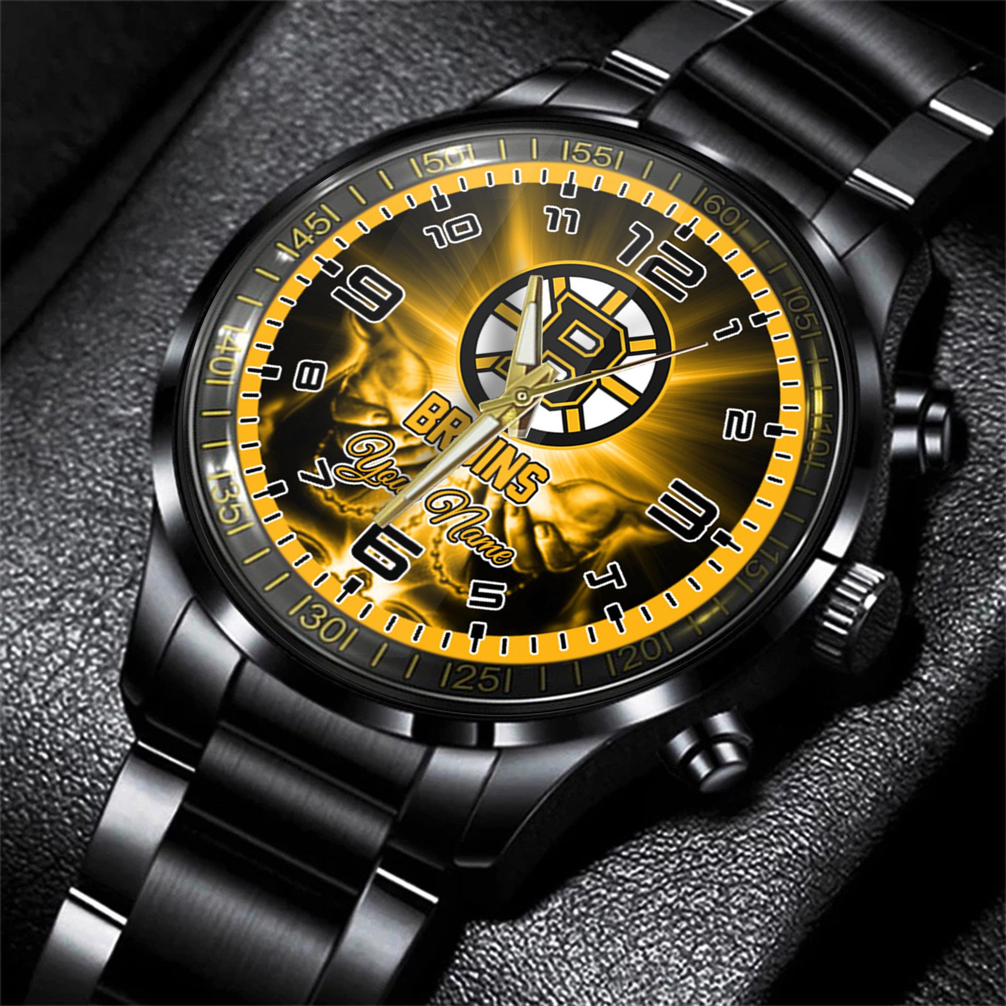 jwfancy boston bruins nhl men black hand watch personalized gift for fans opoxo