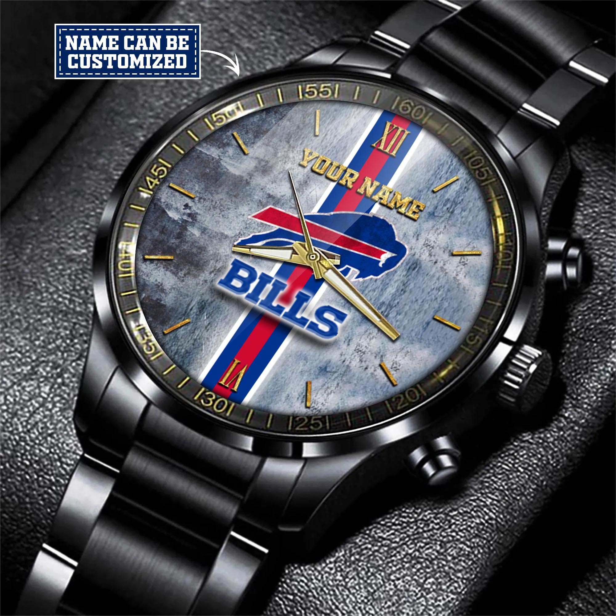 jwfancy buffalo bills nfl personalized black hand watch gift for fans ri0qm