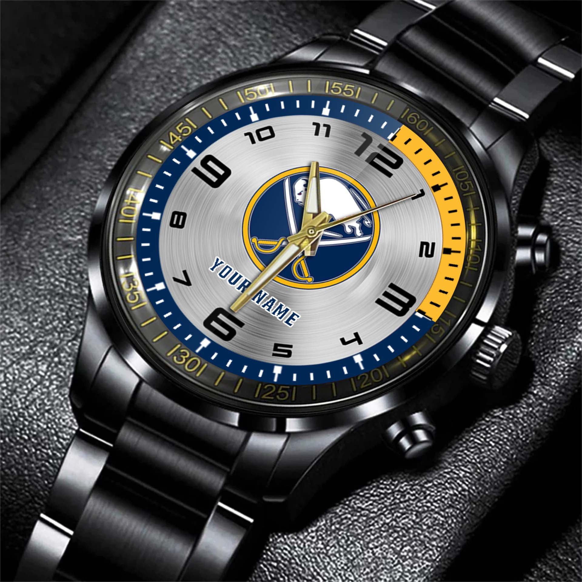 jwfancy buffalo sabre nhl personalized fashion black hand watch gift for fans 3cwwb